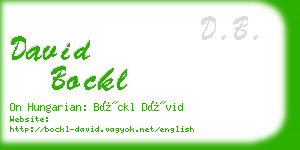 david bockl business card